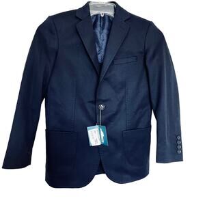 Papini boys navy blazer suit sport jacket 10 Slim NWT